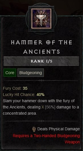 Diablo IV Build for the Hammer Barbarian - Hammer of the Ancients Core Skill to Slam Your Hammer